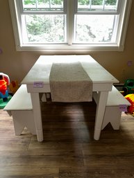 043 - WOODEN BENCH TABLE