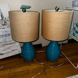 120 - PAIR BLUE LAMPS ONLY