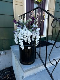 152 - FAUX PLANT IN MILK CAN