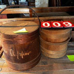 009 -PAIR COVERED OLD BUCKETS - (Attic)