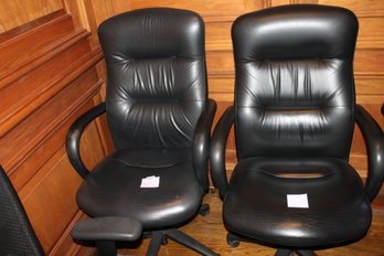 327 ~ PAIR LEATHER DESK CHAIRS