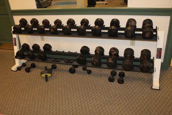 301 ~ PROFESSIONAL YORK WEIGHTS FREE WEIGHTS WITH RACK