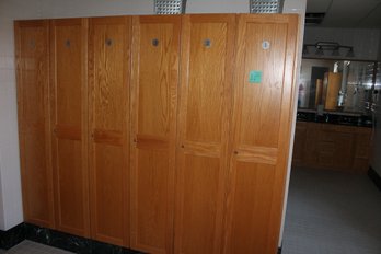 320 ~ SET OF 6 WOOD LOCKERS