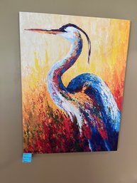 236 - STEADY GAZE HERON CANVAS PRINT