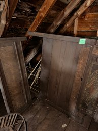 121 - ANTIQUE BED HEAD AND FOOT BOARD FULL - (Attic)