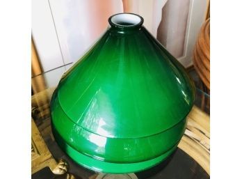 Set Of Three Green Jadeite Lamp Shades