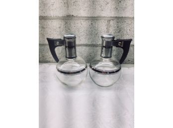 Pair Of Vintage Glass Carafes