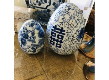 Pair Of Ceramic Eggs