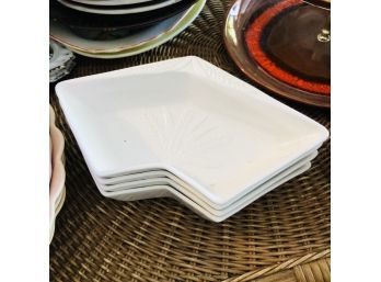 Shaped Dishes With Wheat Motif California Pottery