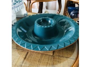 Glazed Terra Cotta Chips And Salsa Serving Dish