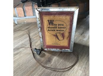 Vintage Econolite 'Why You Should Never Drink Water' Motion Light Lamp