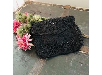 Walborg Black Hand Beaded Clutch