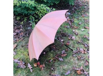 Vintage Peachy Umbrella With Jeweled Handle