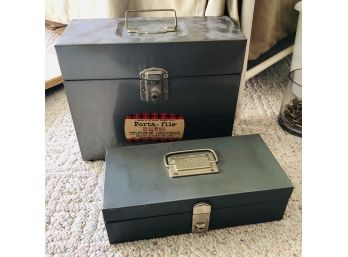 Pair Of Metal Storage Boxes