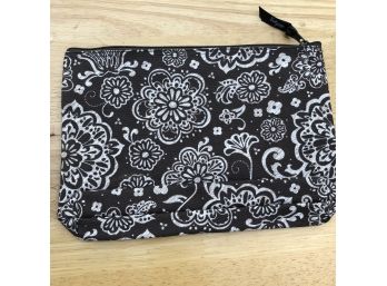 Thirty-One Brown Floral Zip Top Storage Bag