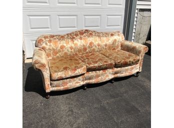 Vintage Floral Velvet Sofa