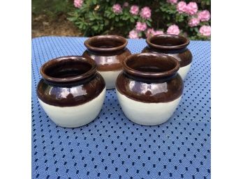 Vintage Burnham & Morrill Co. Bean Pots Set Of 4