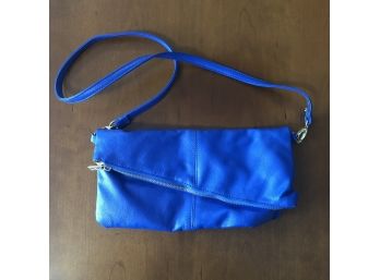 Blue Fold Over Shoulder Bag