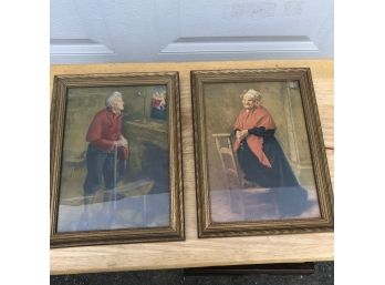 Jane Freeman And Andre Crochepierre Antique Framed Print Set