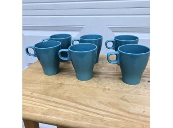 Set Of 6 Turquoise Blue IKEA Mugs