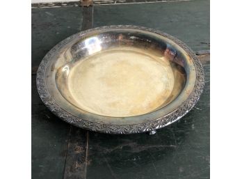 William And Rogers Round Silver Plate Footed Platter 11'