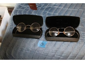 131 ~  2 Antique Glasses In Cases