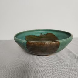 Teal & Brown Pottery Bowl