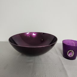 Purple Bowl & Jewel Cup