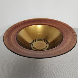 Gold Glass Bowl With 5 Orbs