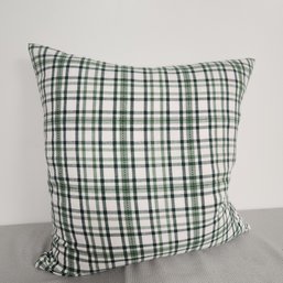 Green Plaid Throw Pillow