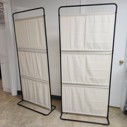 Pair Of Metal & Fabric Room Dividers