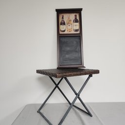 Chalkboard Sign & Folding Table Lot