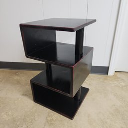 Decorative What-Not Shelf  Black With Distressed Raspberry Color