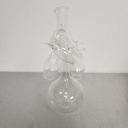 Clear Glass Decanter With 4 Cat Like Glasses