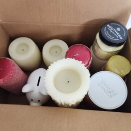 12 Piece Candle Lot With Face Lift Pig