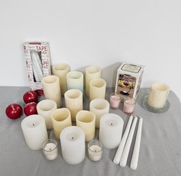 Assorted Candles, Tapers, Votives Lot