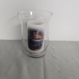 Candle Holder With Winter Scene