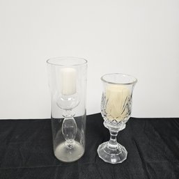 Clear Glass Candle Holders Lot