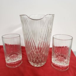 E.O. Brody Vase & 2 Crystal Candle Holders