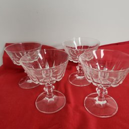 Set Of 4 Crystal Sherbet Glasses Unbranded