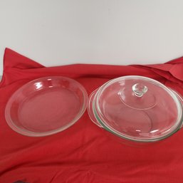 Pyrex Pie Plate & Casserole Dish With Lid