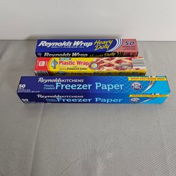 Freezer Paper, Reynolds Wrap, Plastic Wrap Never Opened LOT