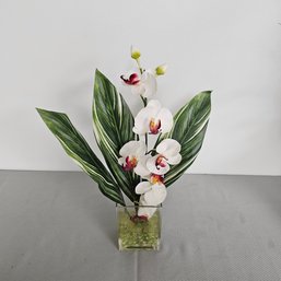 Artificial Orchid Plant In Glass Vase