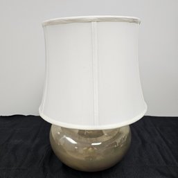 Silver Lamp With White Lamp Shade