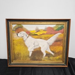 White Pointer Dog Framed Art