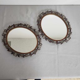 Pair Of Jewel Dresser Mirror Trays