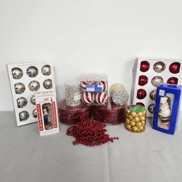 Christmas Red & Silver Decoration Lot