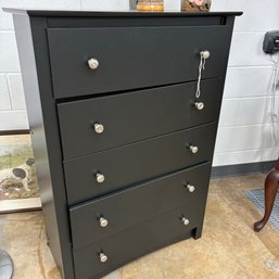 Black 5 Drawer Chest