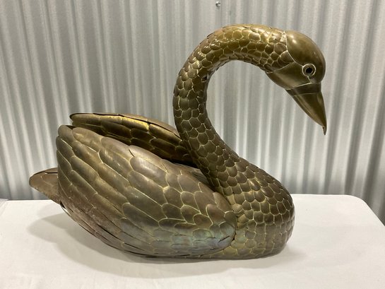 Impressive Bronze Swan Sculpture -