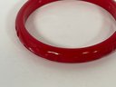 Carved Bakelite Bracelet In Red